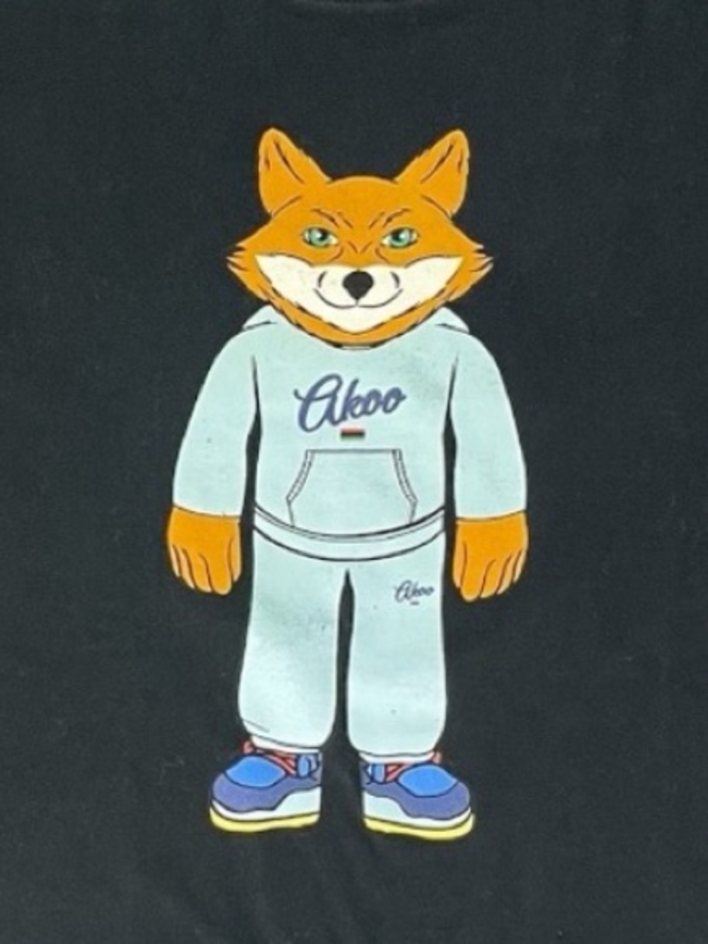 AKOO T-shirt - Men’s XL - Snobby the Fox in Blue Tracksuit